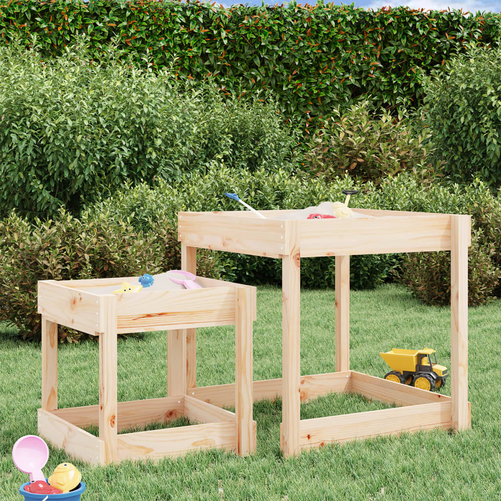 VidaXL tables de sable 2 pièces en bois de pin massif