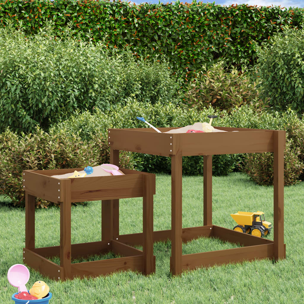 VidaXL tables de sable 2 pcs bois de pin massif marron miel