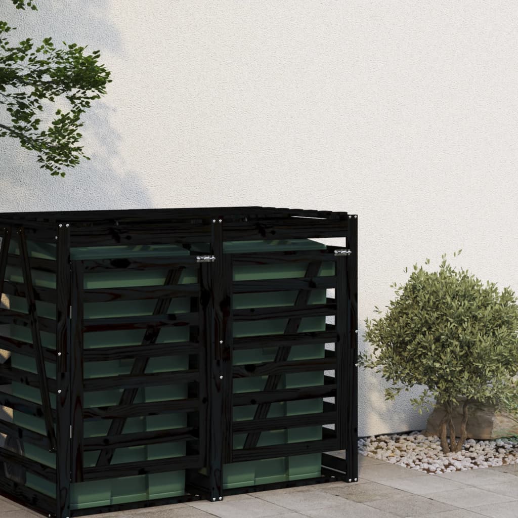 Extension de rangement conteneur Vidaxx bois de pin massif noir