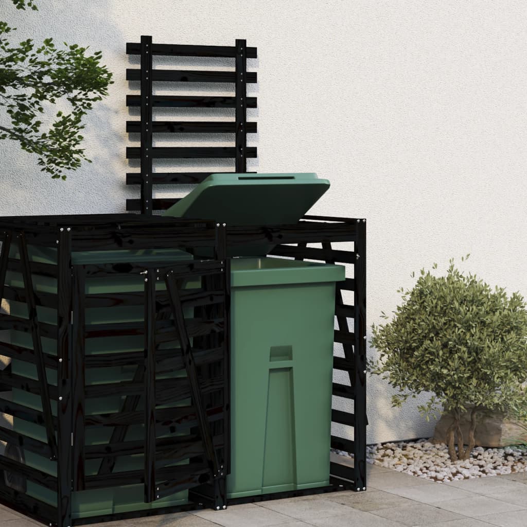 Extension de rangement conteneur Vidaxx bois de pin massif noir