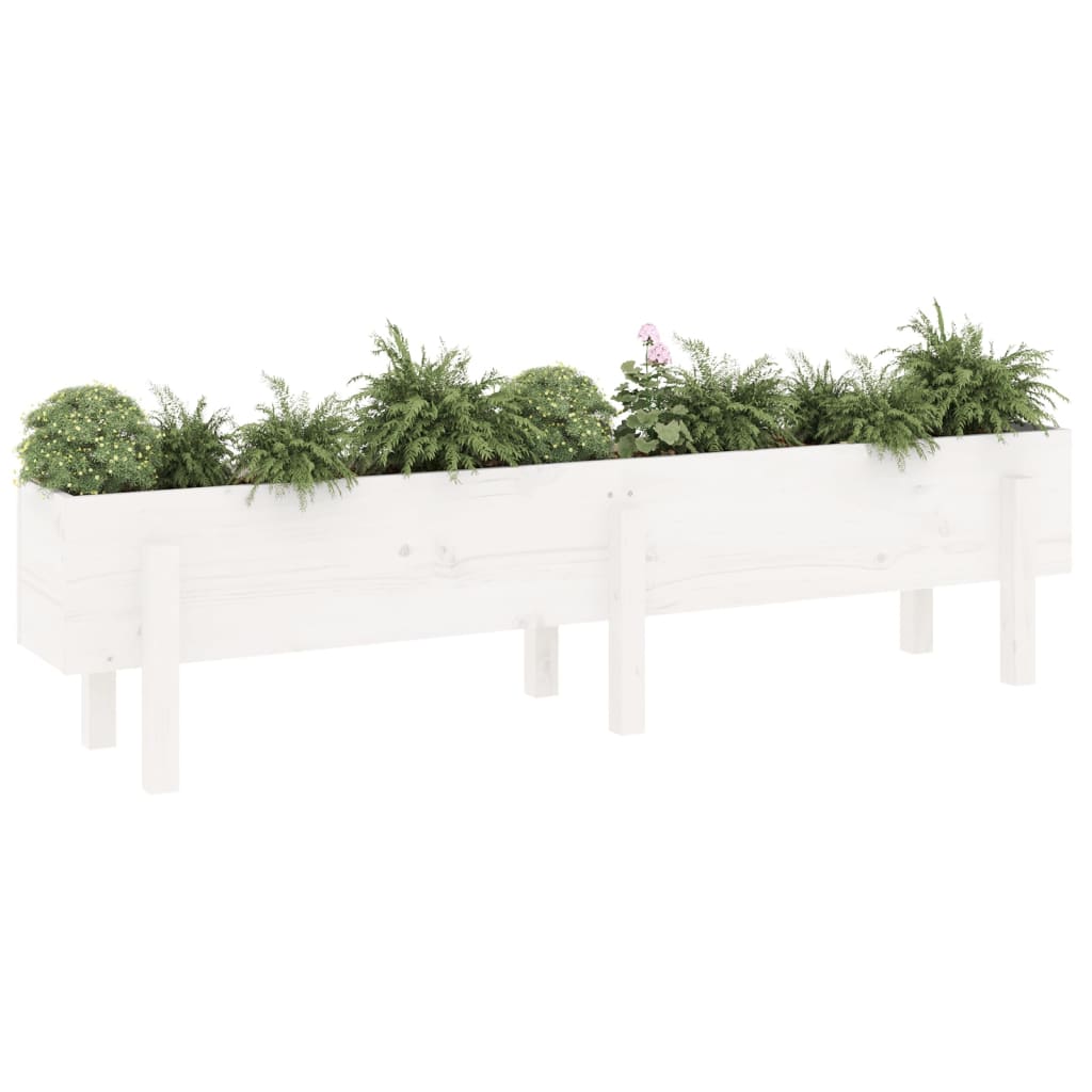 Vidaxx jardinière surélevée 160x30x38 cm bois de pin massif blanc