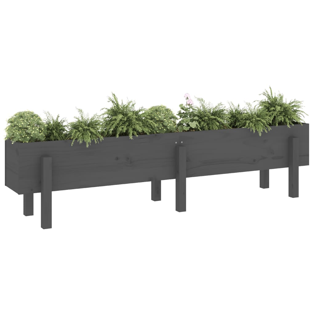 Vidaxx jardinière surélevée 160x30x38 cm bois de pin massif gris