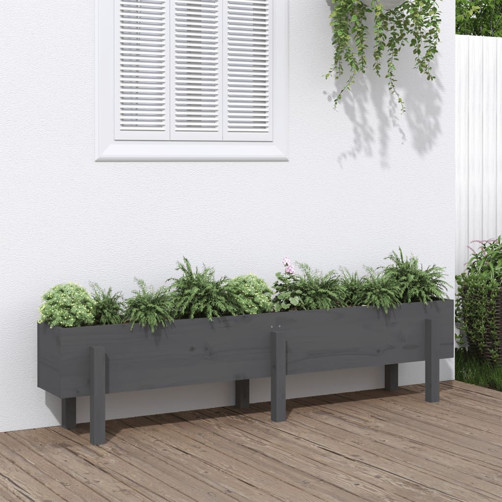 Vidaxx jardinière surélevée 160x30x38 cm bois de pin massif gris