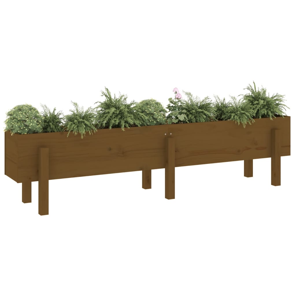 Vidaxx jardinière surélevée 160x30x38 cm bois de pin massif marron miel