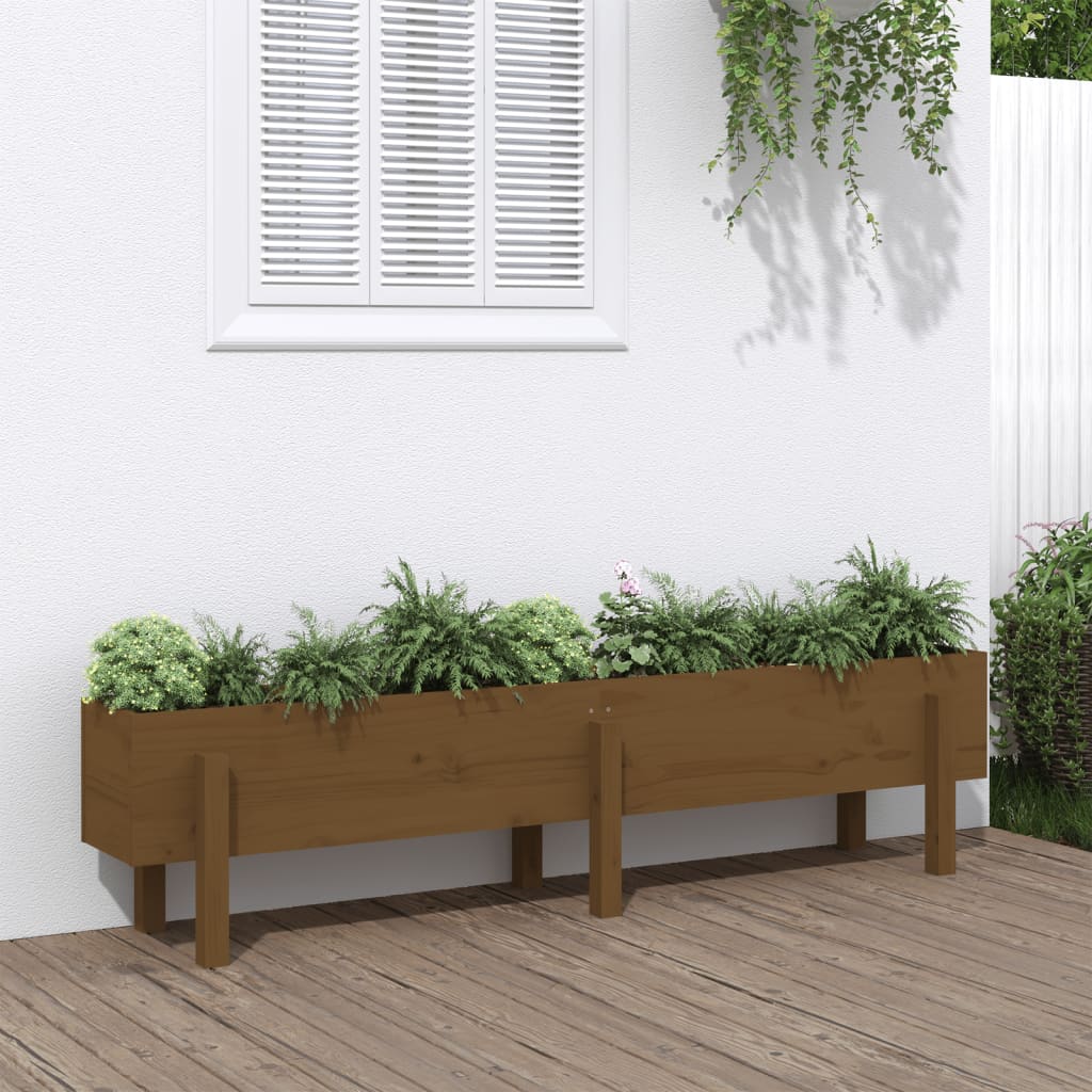 Vidaxx jardinière surélevée 160x30x38 cm bois de pin massif marron miel