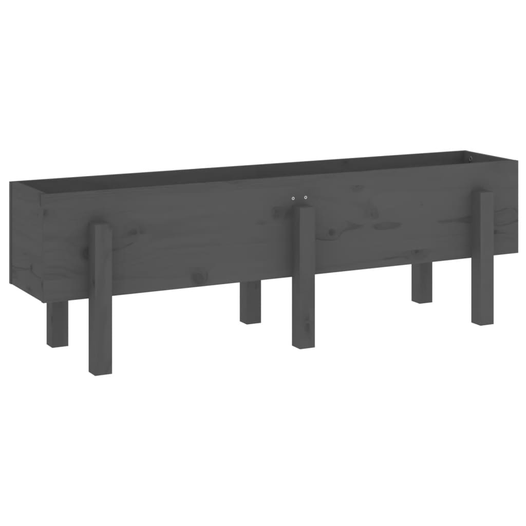 Vidaxx jardinière surélevée 121x30x38 cm bois de pin massif gris