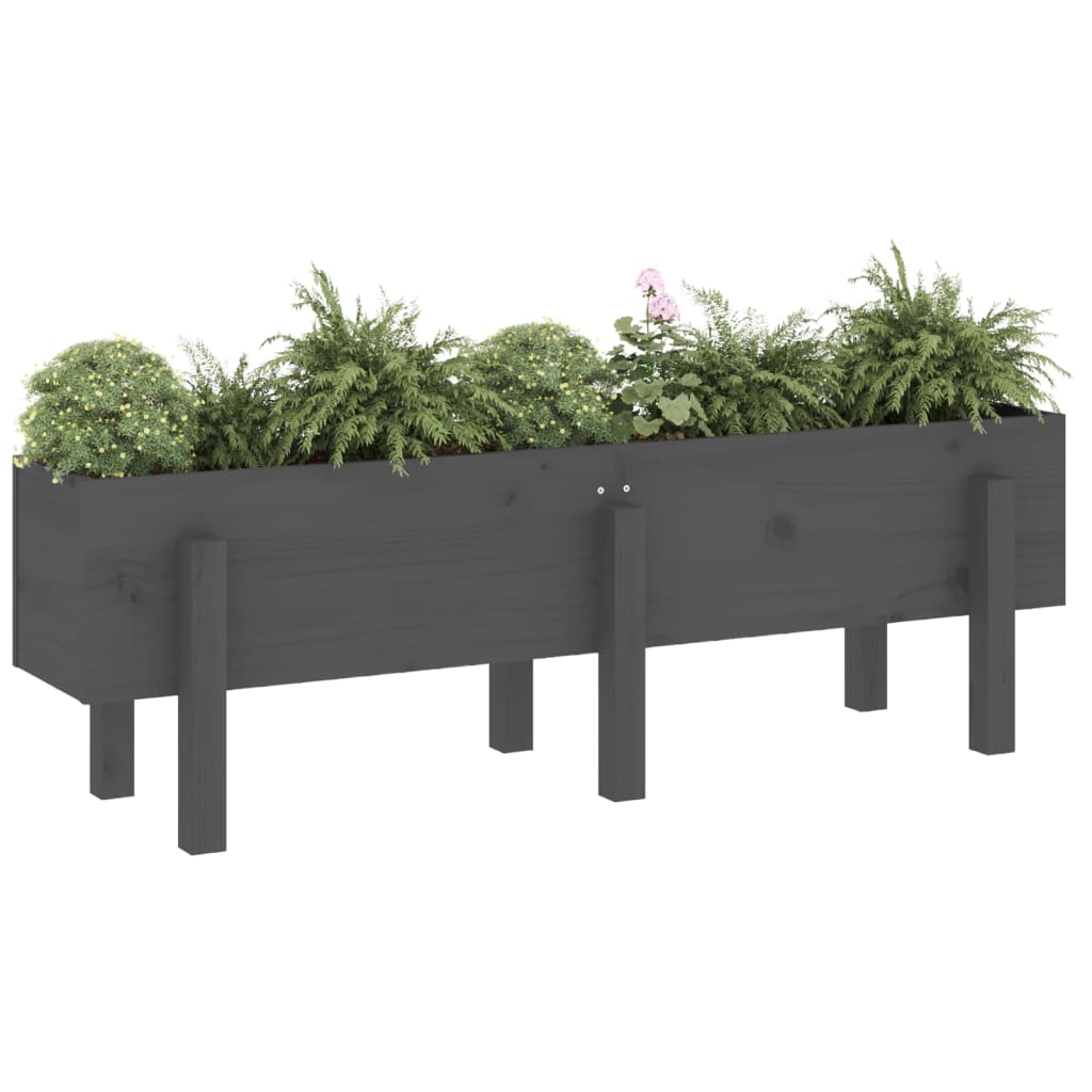 Vidaxx jardinière surélevée 121x30x38 cm bois de pin massif gris