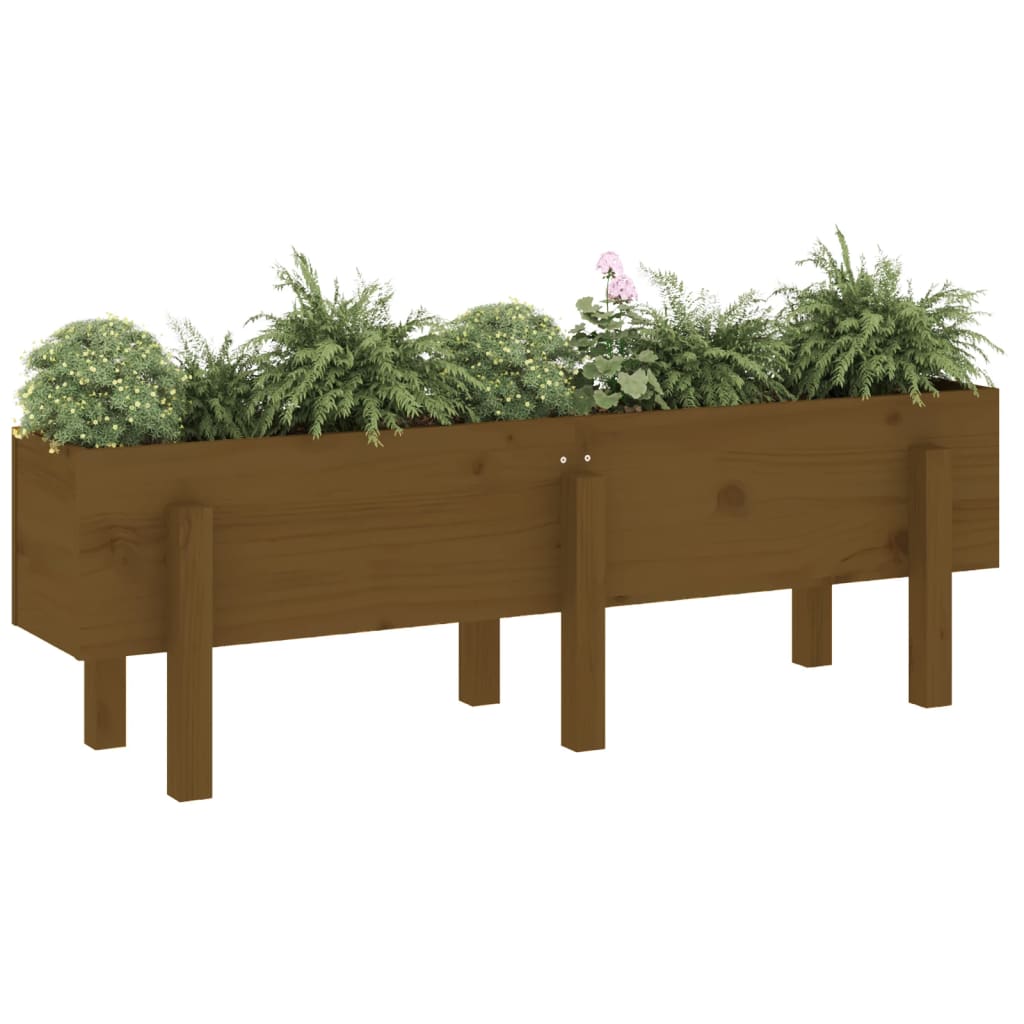 VidaXL Jardinière surélevée 121x30x38 cm bois de pin massif brun miel