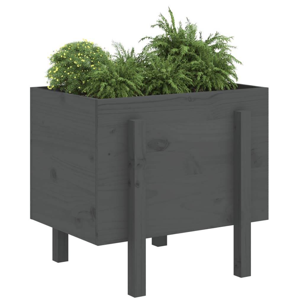 Vidaxx jardinière 62x50x57 cm bois de pin massif gris