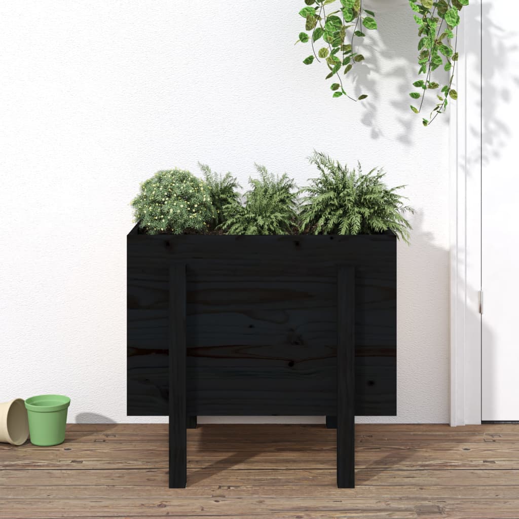 Vidaxx jardinière 62x50x57 cm bois de pin massif noir
