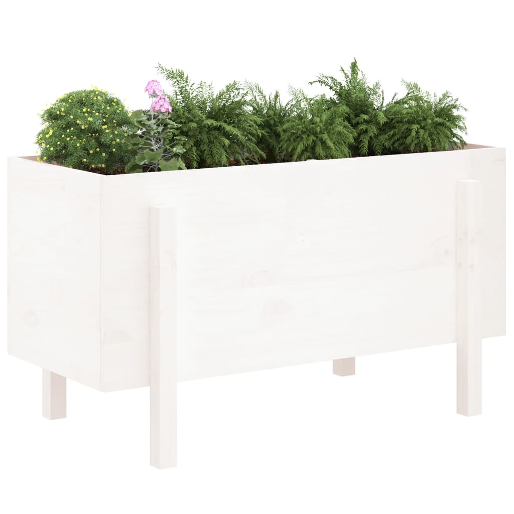 Vidaxx jardinière surélevée 101x50x57 cm bois de pin massif blanc