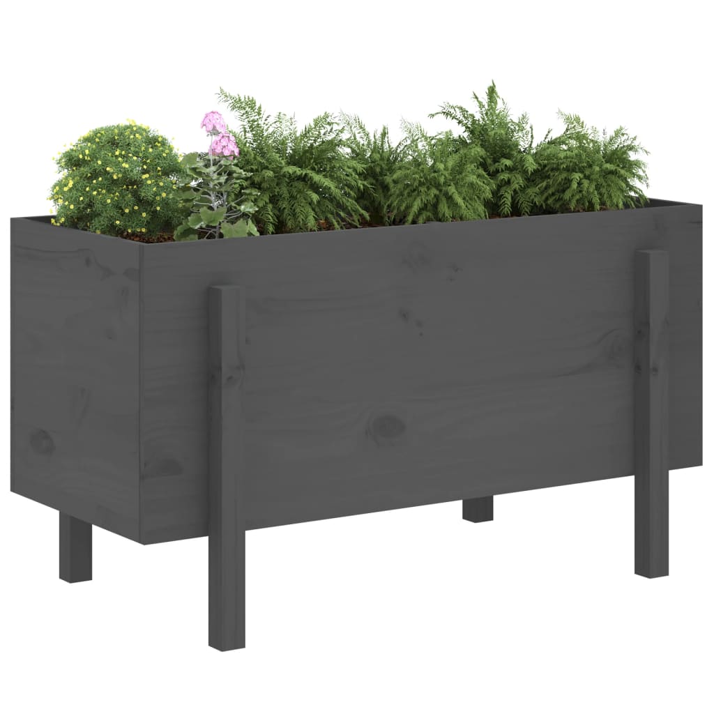 Vidaxx jardinière surélevée 101x50x57 cm bois de pin massif gris