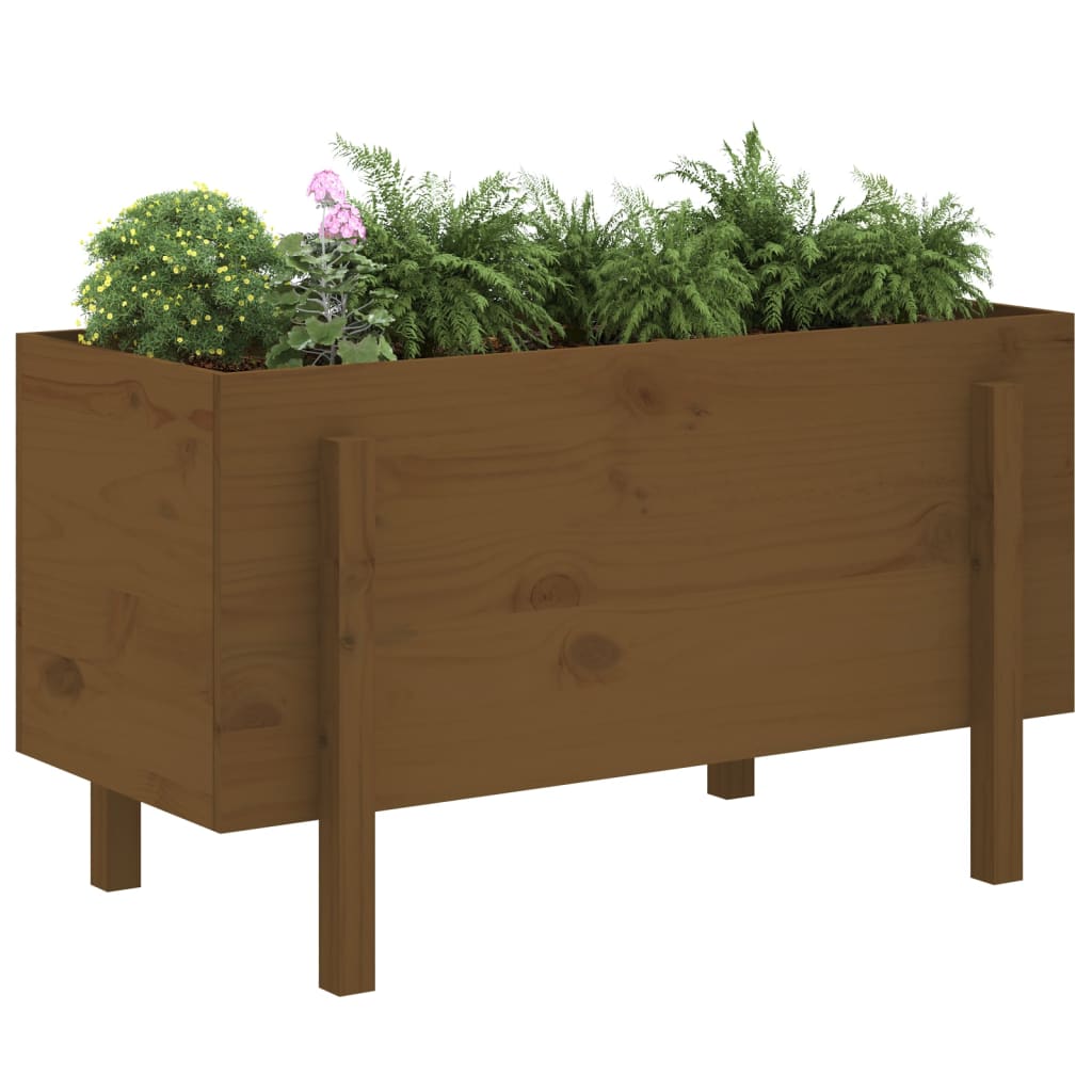 Vidaxx jardinière surélevée 101x50x57 cm bois de pin massif marron miel