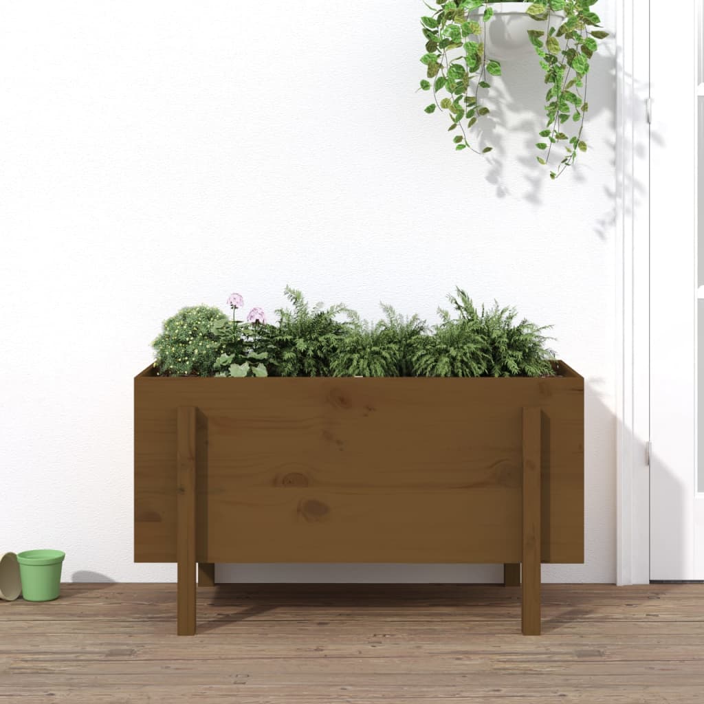Vidaxx jardinière surélevée 101x50x57 cm bois de pin massif marron miel