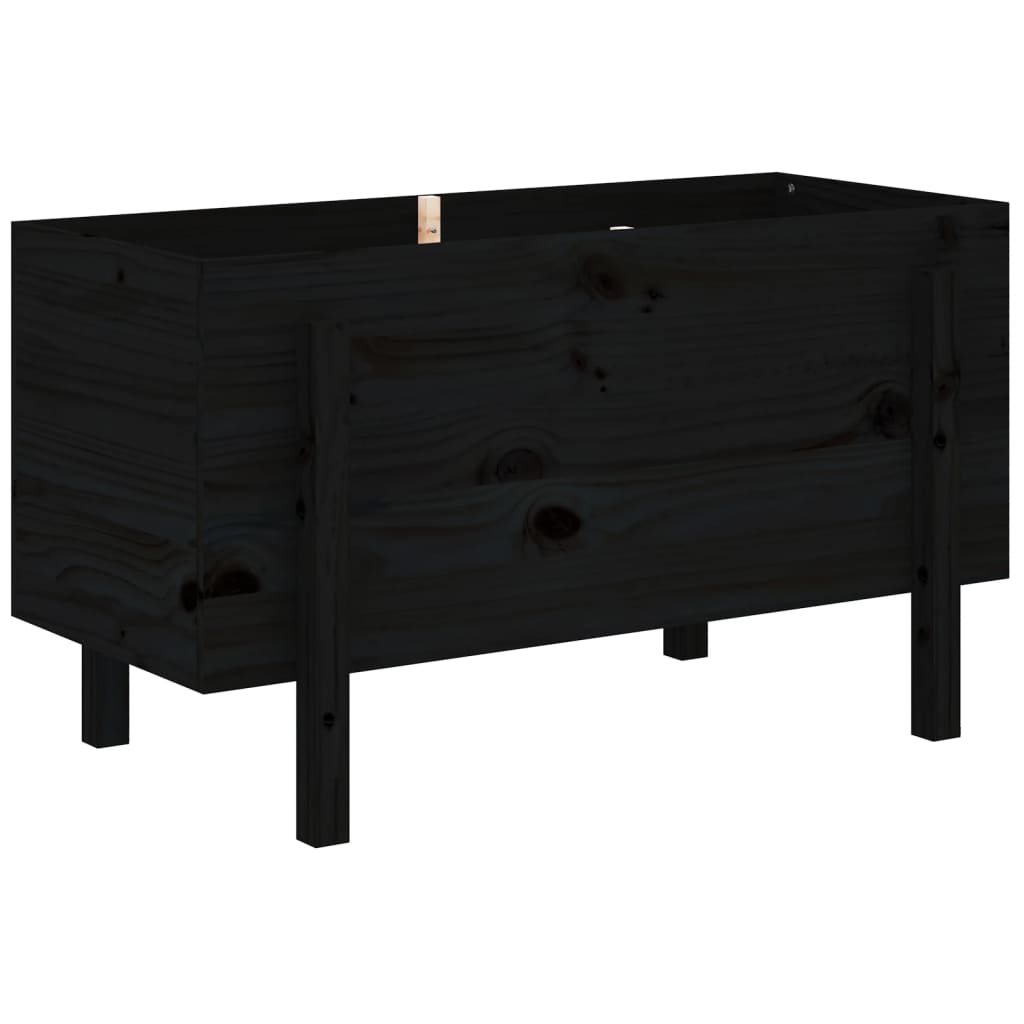 Vidaxx jardinière surélevée 101x50x57 cm bois de pin massif noir