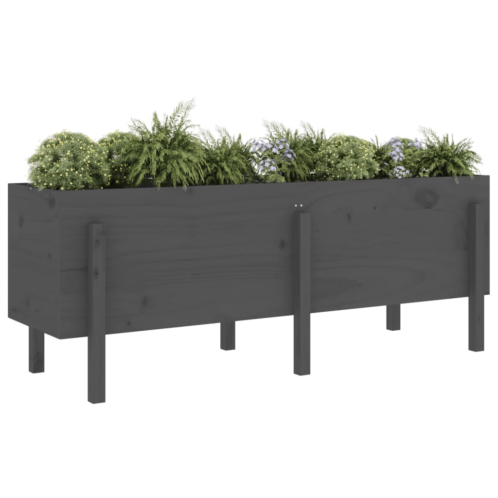 Vidaxx jardinière surélevée 160x50x57 cm bois de pin massif gris