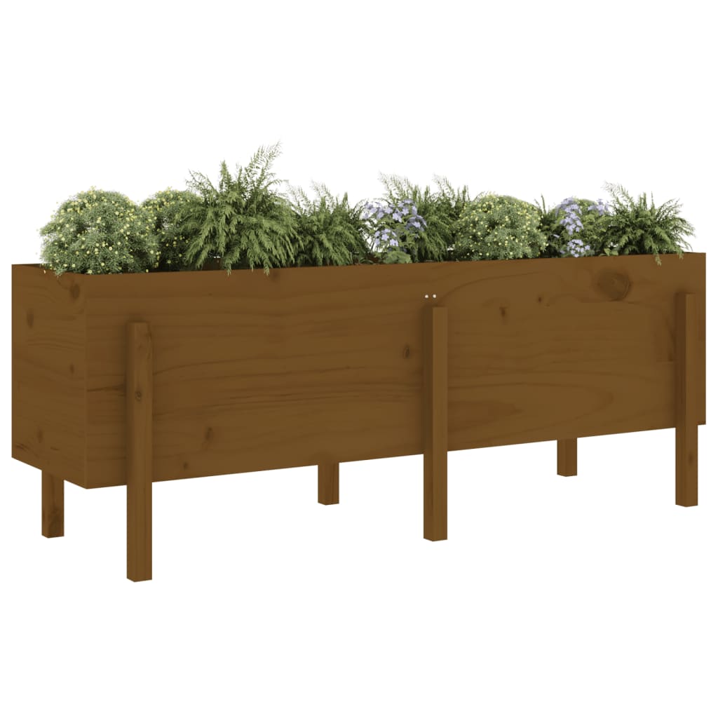 Vidaxx jardinière surélevée 160x50x57 cm bois de pin massif marron miel