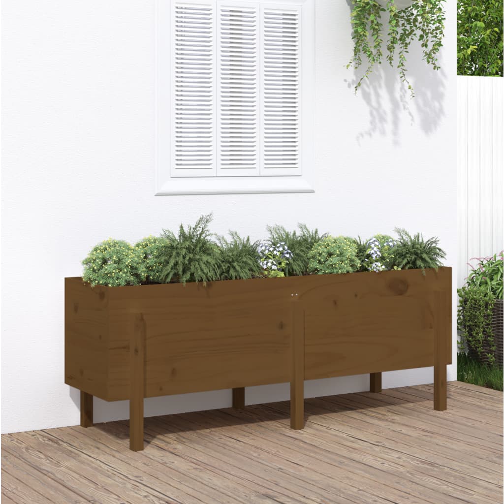 Vidaxx jardinière surélevée 160x50x57 cm bois de pin massif marron miel
