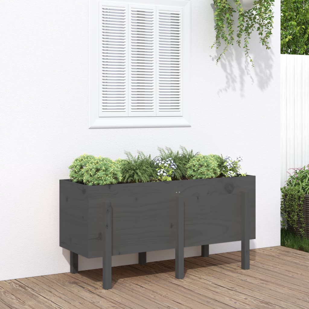 Vidaxx jardinière surélevée 121x50x57 cm bois de pin massif gris