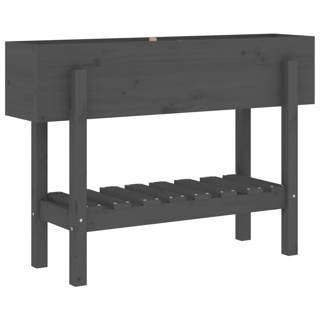 Vidaxx jardinière surélevée 101x30x69 cm bois de pin massif gris