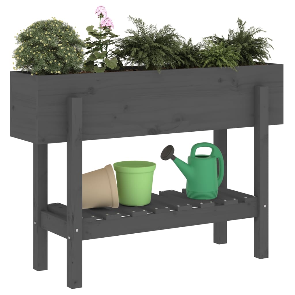 Vidaxx jardinière surélevée 101x30x69 cm bois de pin massif gris