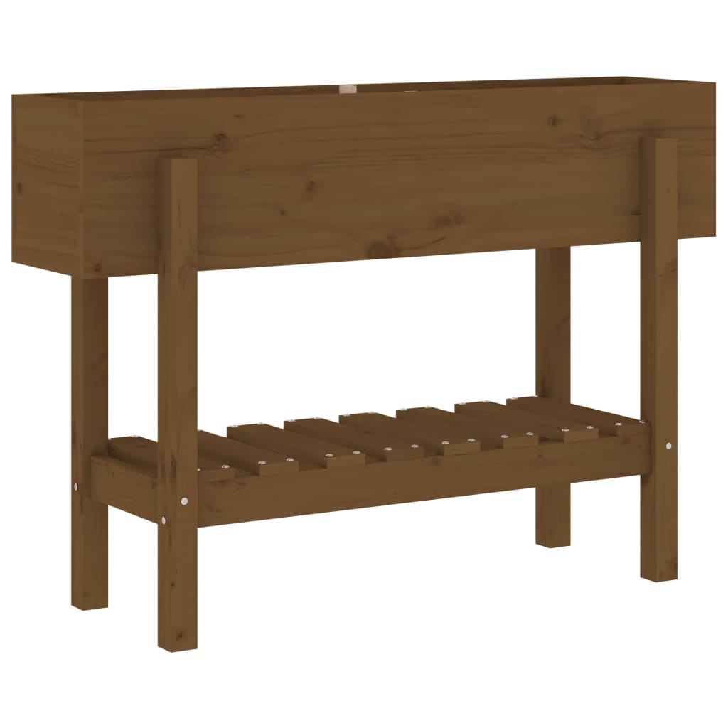 Vidaxx jardinière surélevée 101x30x69 cm bois de pin massif marron miel