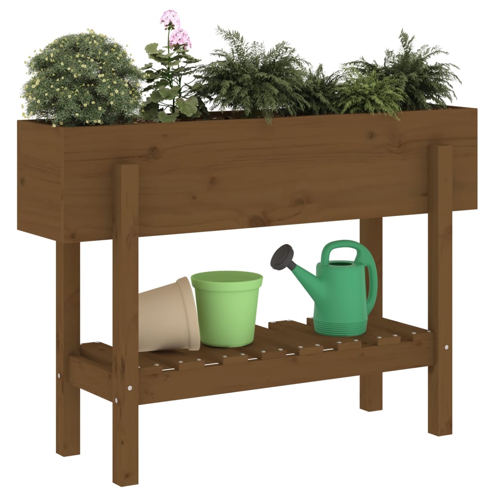 Vidaxx jardinière surélevée 101x30x69 cm bois de pin massif marron miel