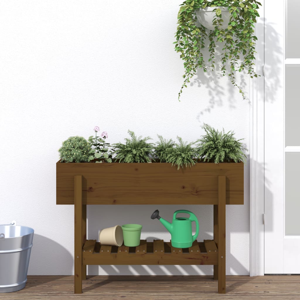 Vidaxx jardinière surélevée 101x30x69 cm bois de pin massif marron miel