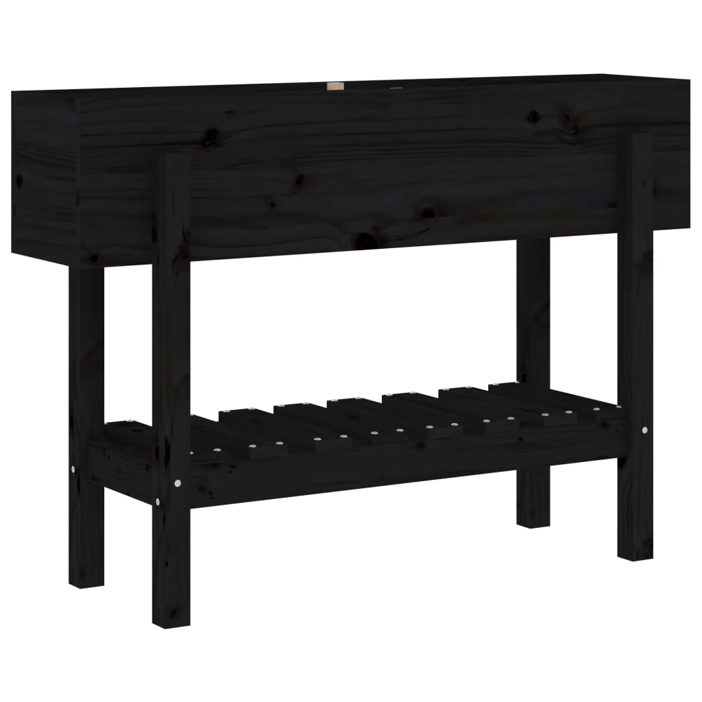 Vidaxx jardinière surélevée 101x30x69 cm bois de pin massif noir