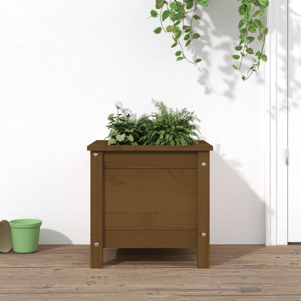 Vidaxx jardinière 40x40x39 cm bois de pin massif marron miel