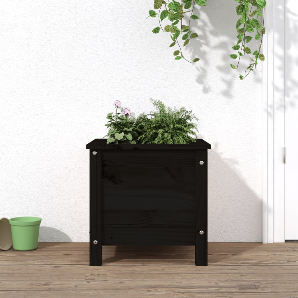 Vidaxx jardinière 40x40x39 cm bois de pin massif noir