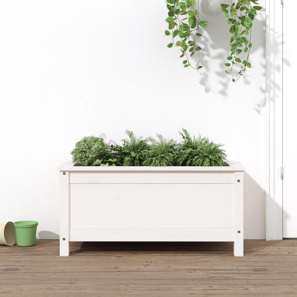 Vidaxx jardinière 82,5x40x39 cm bois de pin massif blanc