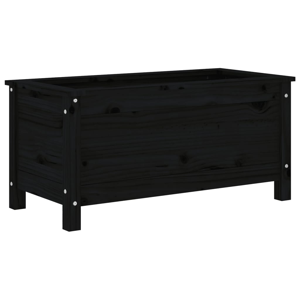 VidaXL Jardinière 82,5x40x39 cm bois de pin massif noir