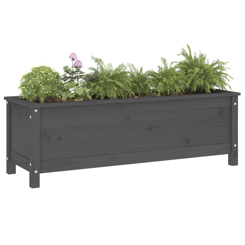 Vidaxx jardinière surélevée 119,5x40x39 cm bois de pin massif gris
