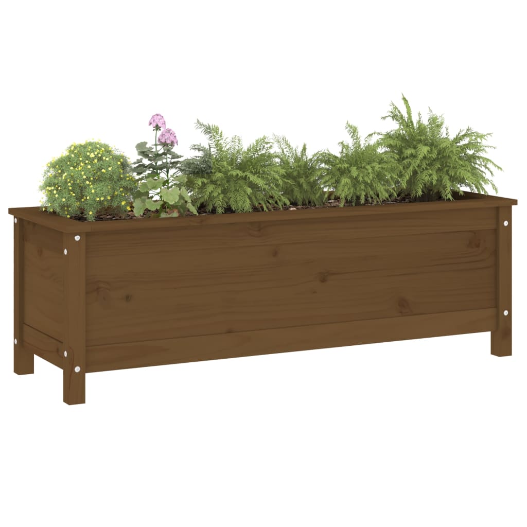 Vidaxx jardinière surélevée 119,5x40x39 cm pin massif marron miel