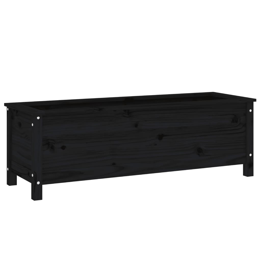 Vidaxx jardinière surélevée 119,5x40x39 cm bois de pin massif noir
