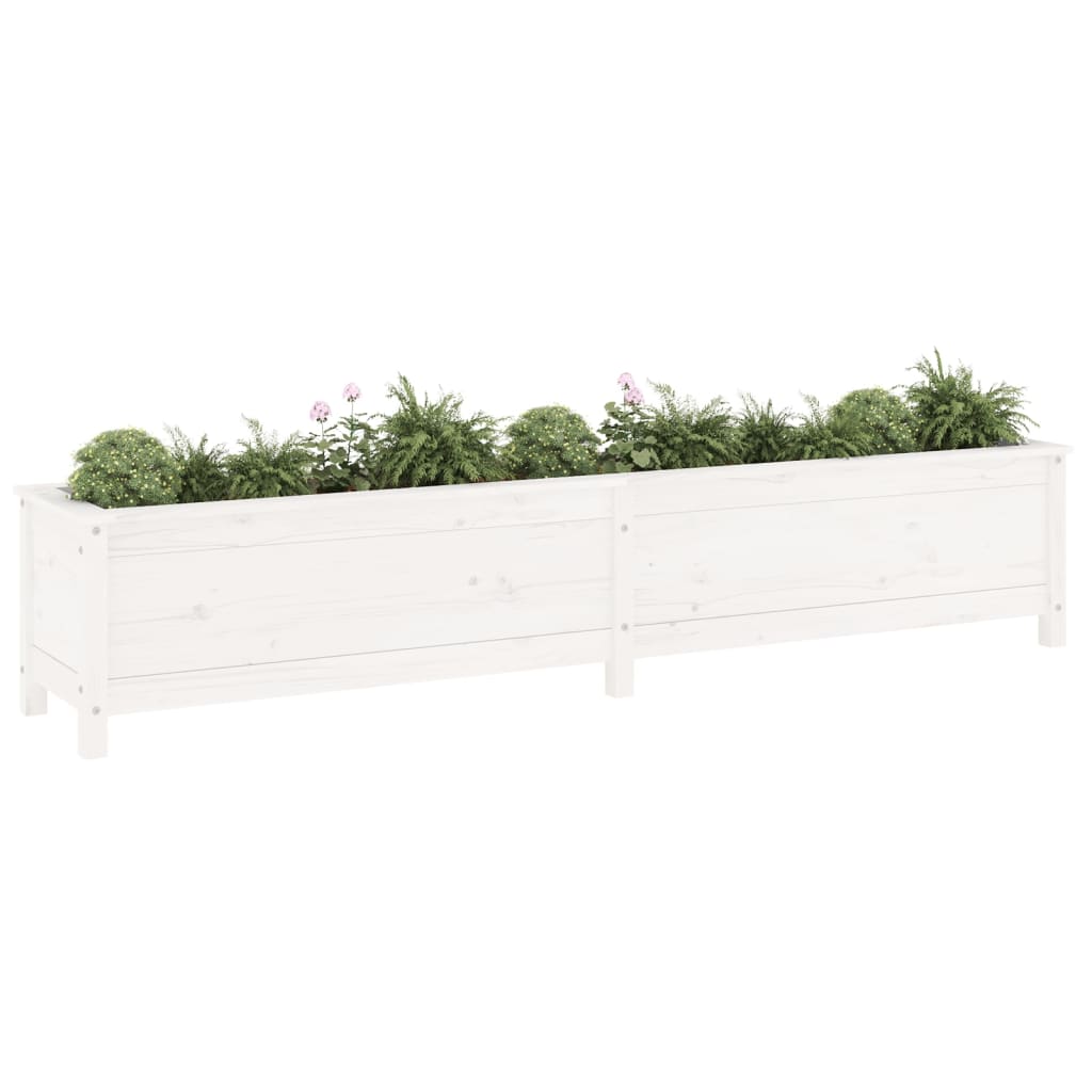 Vidaxx jardinière surélevée 199,5x40x39 cm bois de pin massif blanc