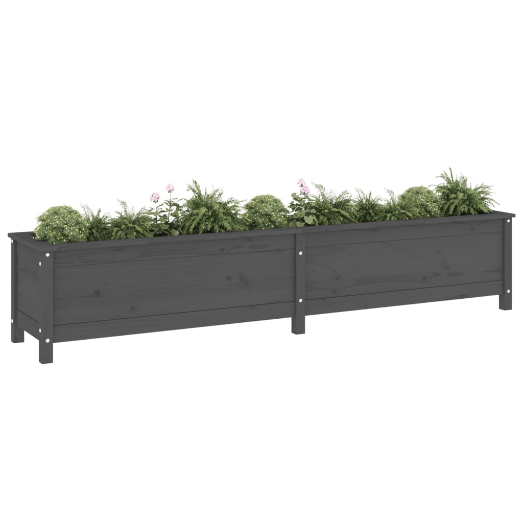 Vidaxx jardinière surélevée 199,5x40x39 cm bois de pin massif gris