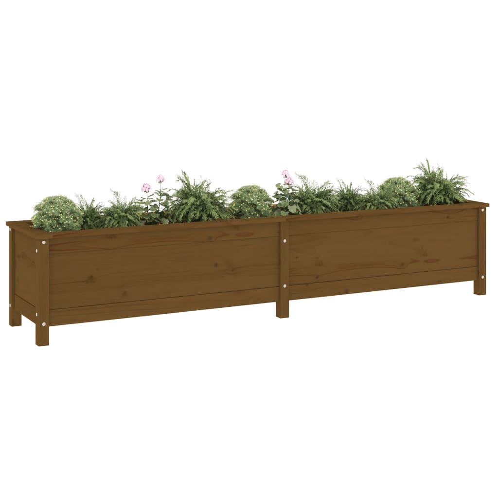 Vidaxx jardinière surélevée 199,5x40x39 cm pin massif marron miel
