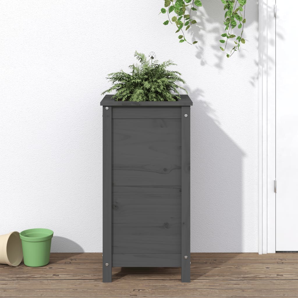 Vidaxx jardinière 40x40x78 cm bois de pin massif gris