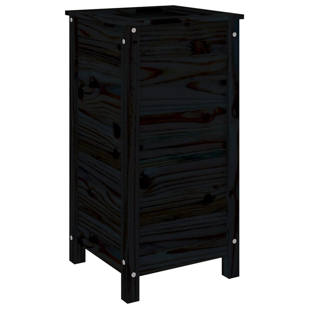 Vidaxx jardinière 40x40x78 cm bois de pin massif noir