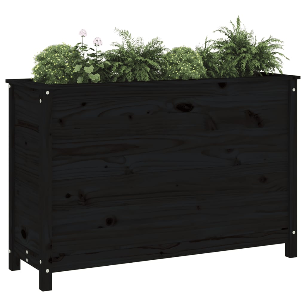 Vidaxx jardinière surélevée 119,5x40x78 cm bois de pin massif noir