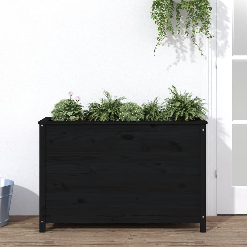 Vidaxx jardinière surélevée 119,5x40x78 cm bois de pin massif noir