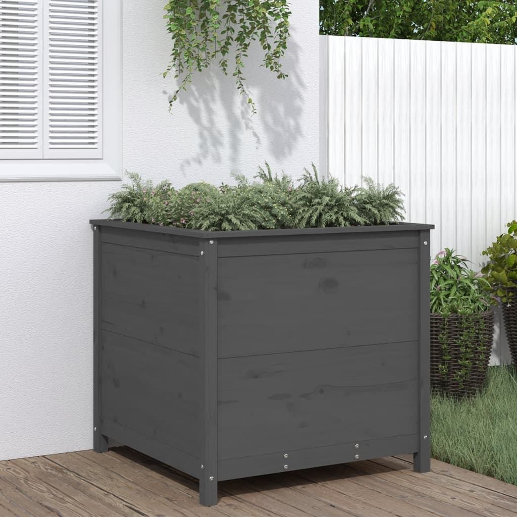 Vidaxx jardinière 82,5x82,5x78 cm bois de pin massif gris