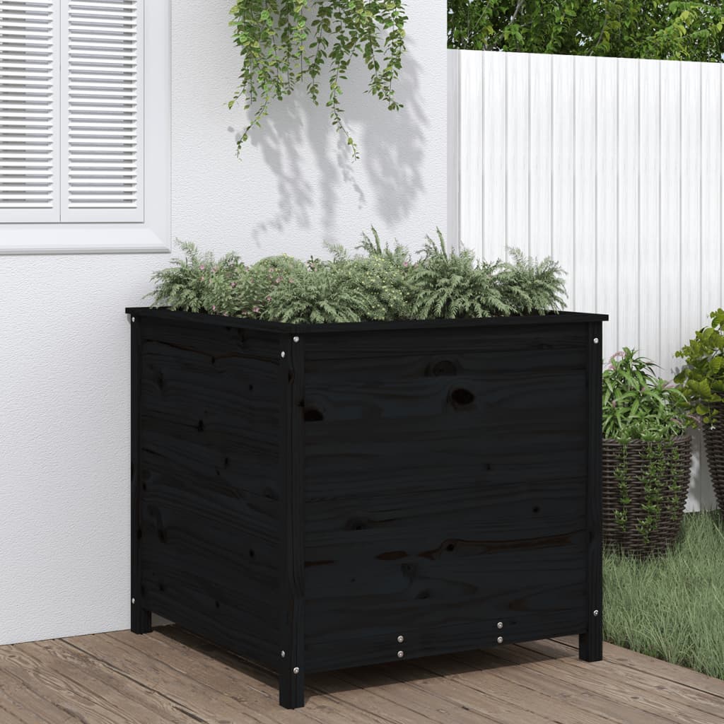 Vidaxx jardinière 82,5x82,5x78 cm bois de pin massif noir