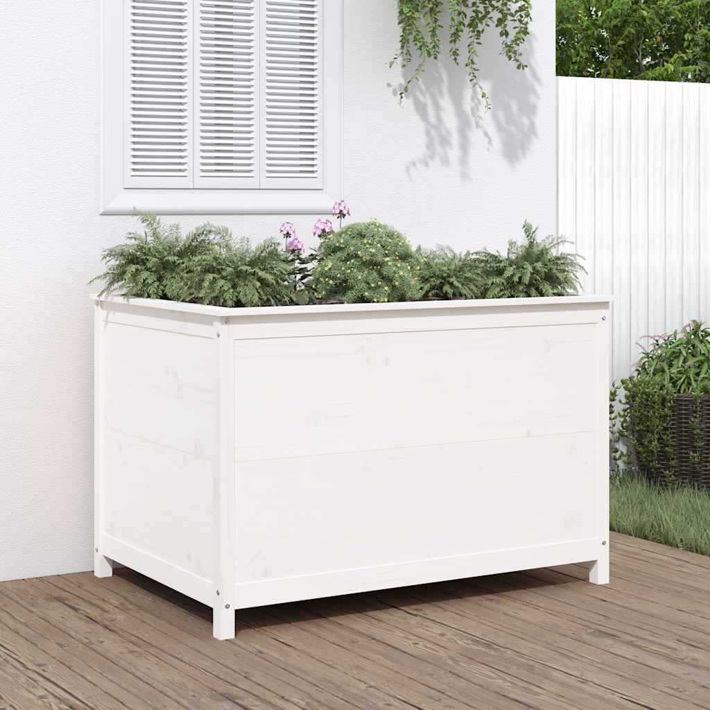 Vidaxx jardinière surélevée 119,5x82,5x78 cm bois de pin massif blanc