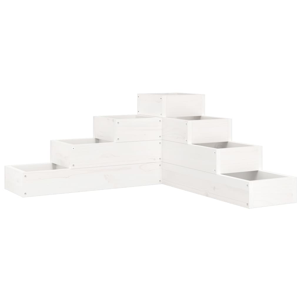 VidaXL Jardinière 4 couches 80,5x79x36 cm bois de pin massif blanc