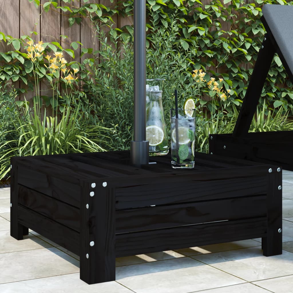 Vidaxx housse de base de parasol en bois de pin massif noir