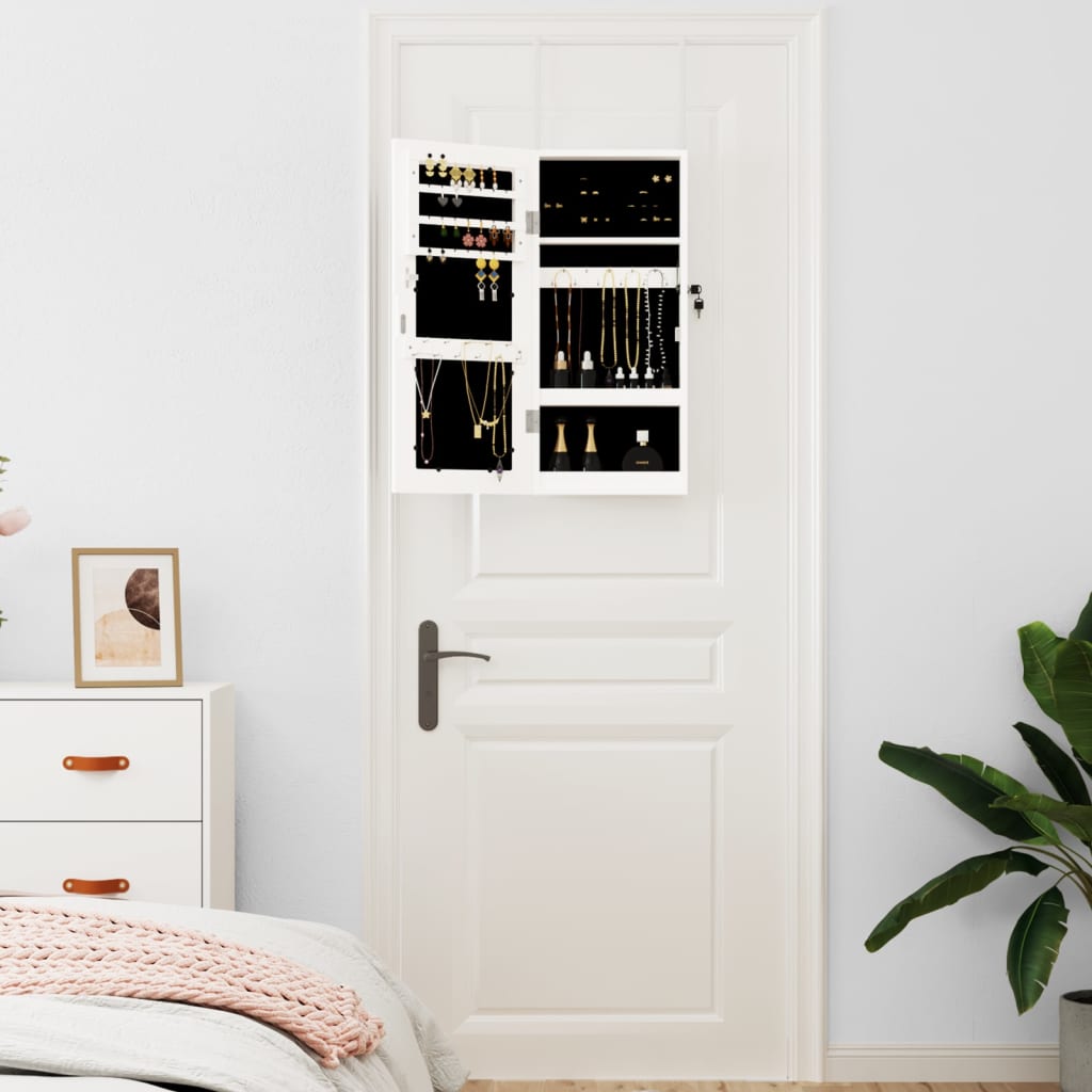 Vidaxx armoire à bijoux avec miroir mural 30x8,5x67 cm blanc