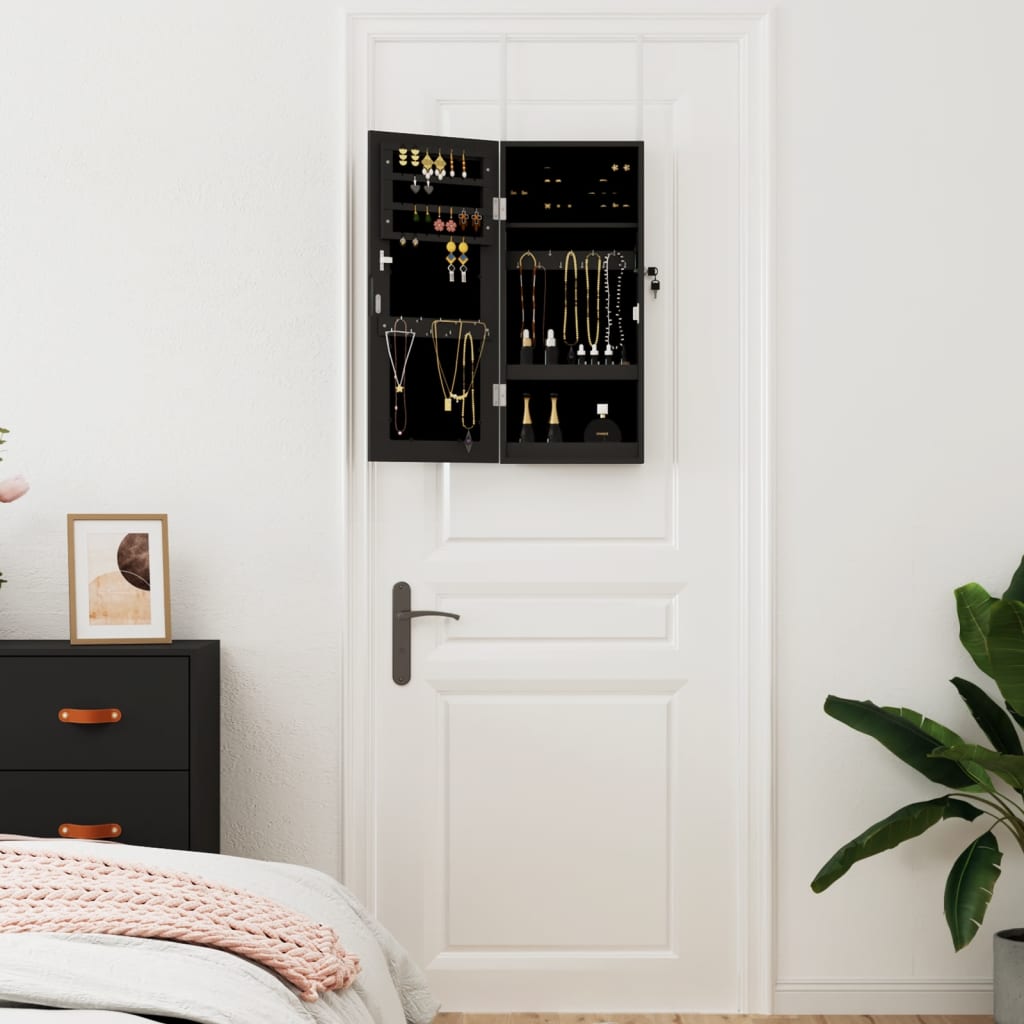 Vidaxx armoire à bijoux avec miroir mural 30x8,5x67 cm noir